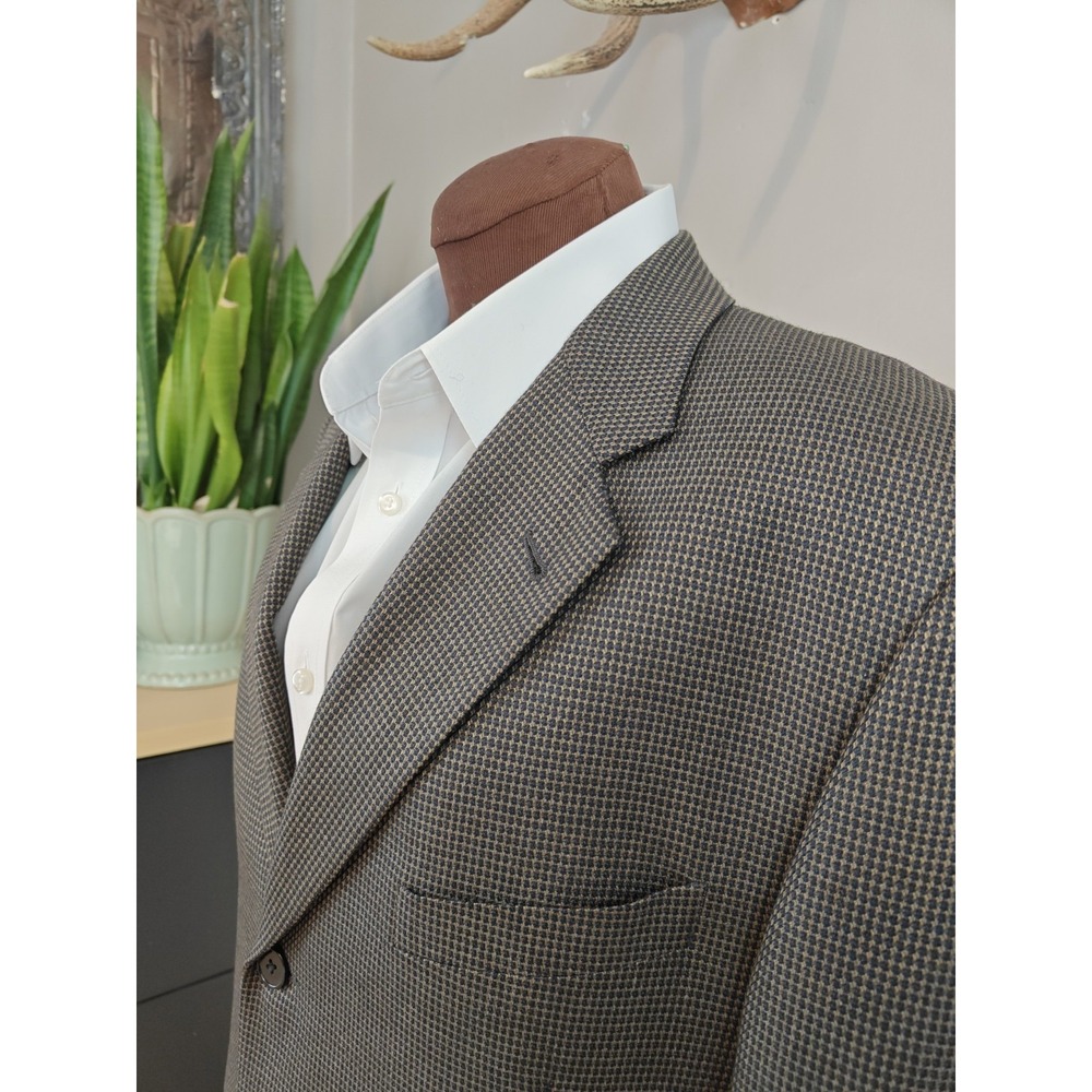 Joseph Abboud Mens Sports Coat 42R Black Gold Geometric Made in USA 3 Button
